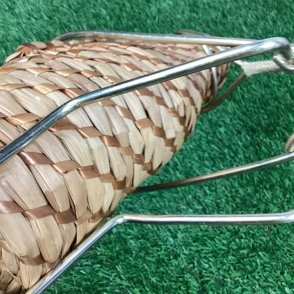 Wicker & Brass Vintage Wine Holder